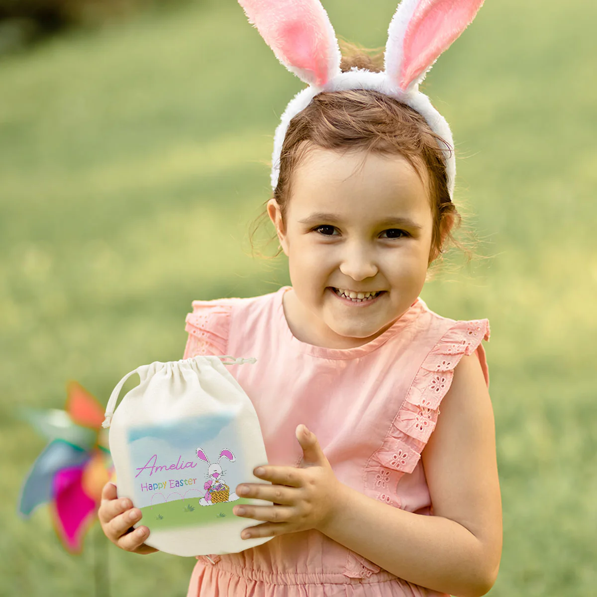 Happy Easter Colorful - Personalized Custom Favor Bag - Image 2