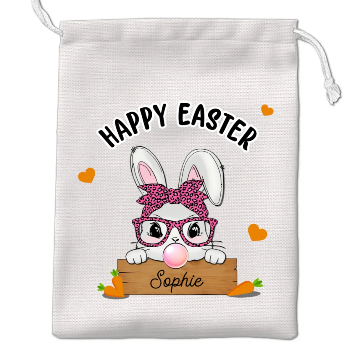 Happy Easter Cute Bunny - Personalized Custom Favor Bag - Image 6