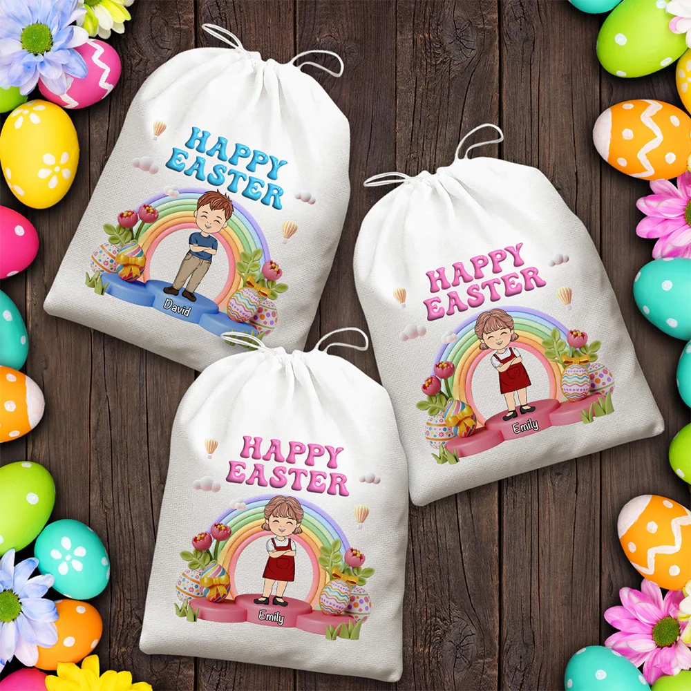 Happy Easter Rainbow - Personalized Custom Favor Bag - Image 6