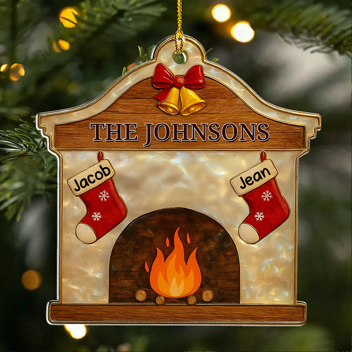 Happy Family - Personalized Custom Acrylic Ornament - Image 5