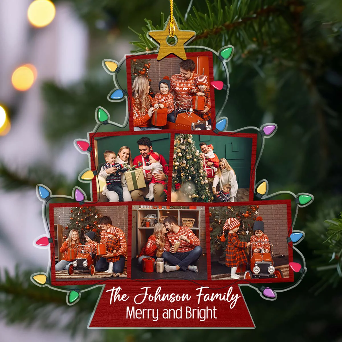 Happy Family - Personalized Custom Acrylic Ornament - Image 3