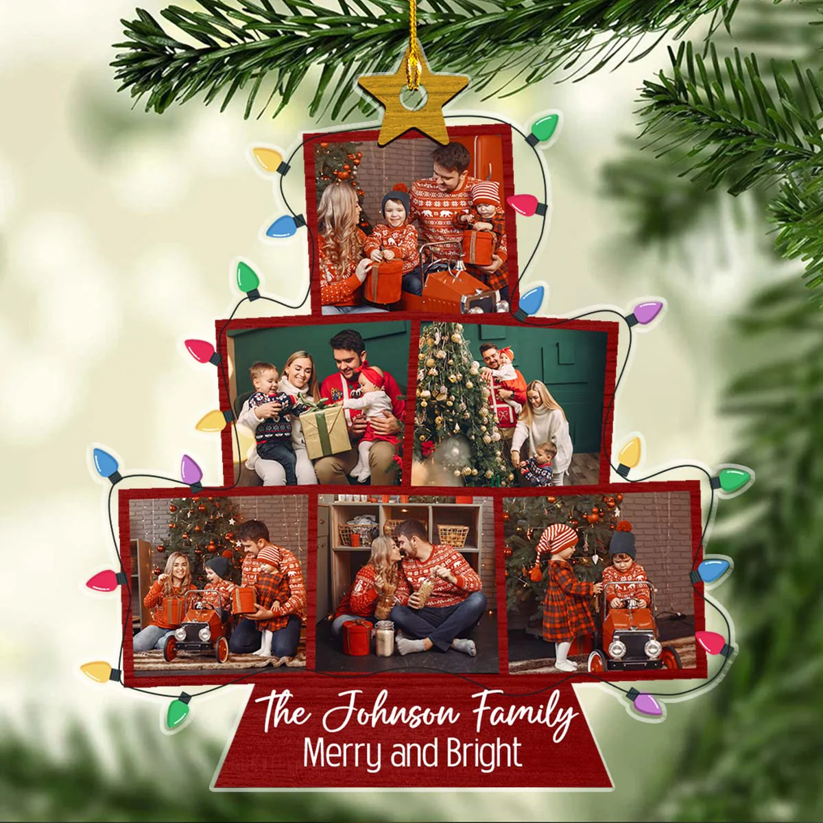 Happy Family - Personalized Custom Acrylic Ornament - Image 4