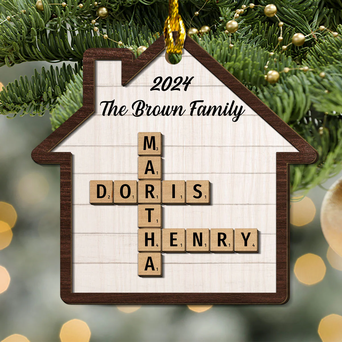 Happy Family - Personalized Custom Freeshape 2-Layered Wood Ornament - Image 3