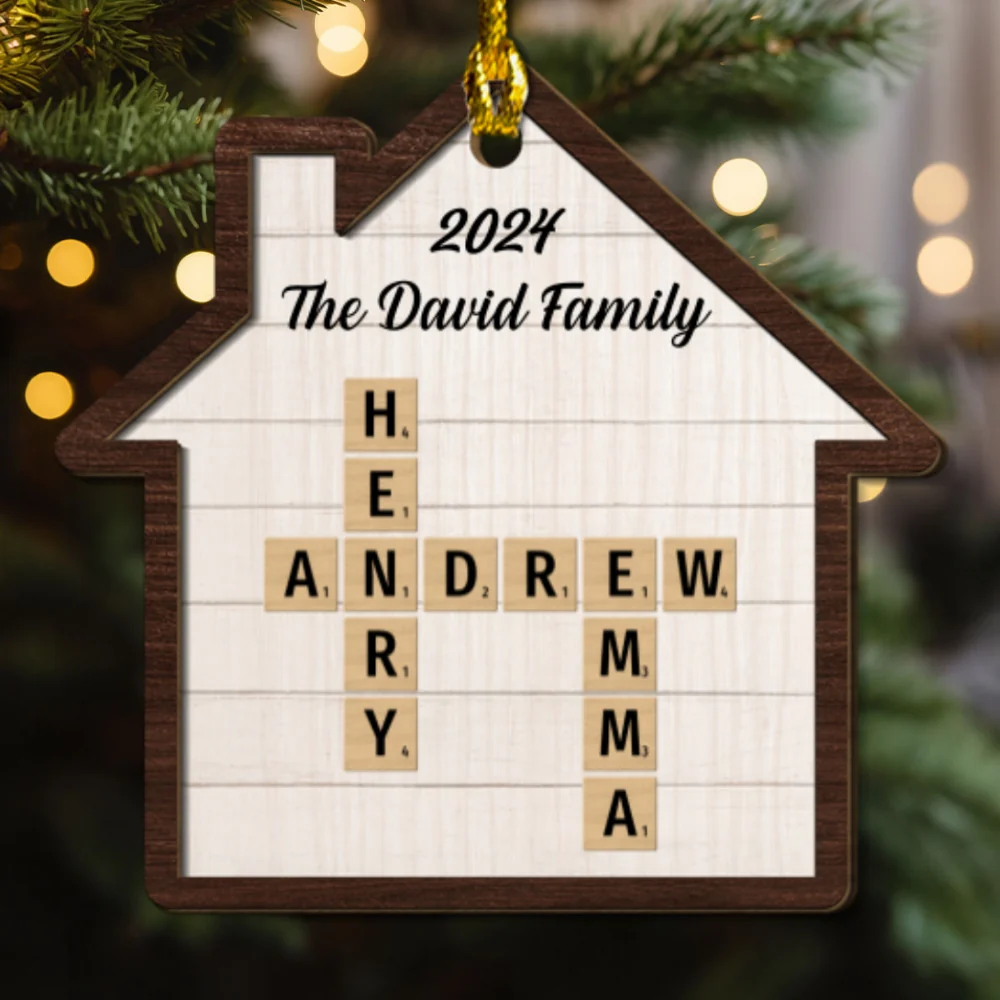 Happy Family - Personalized Custom Freeshape 2-Layered Wood Ornament - Image 5