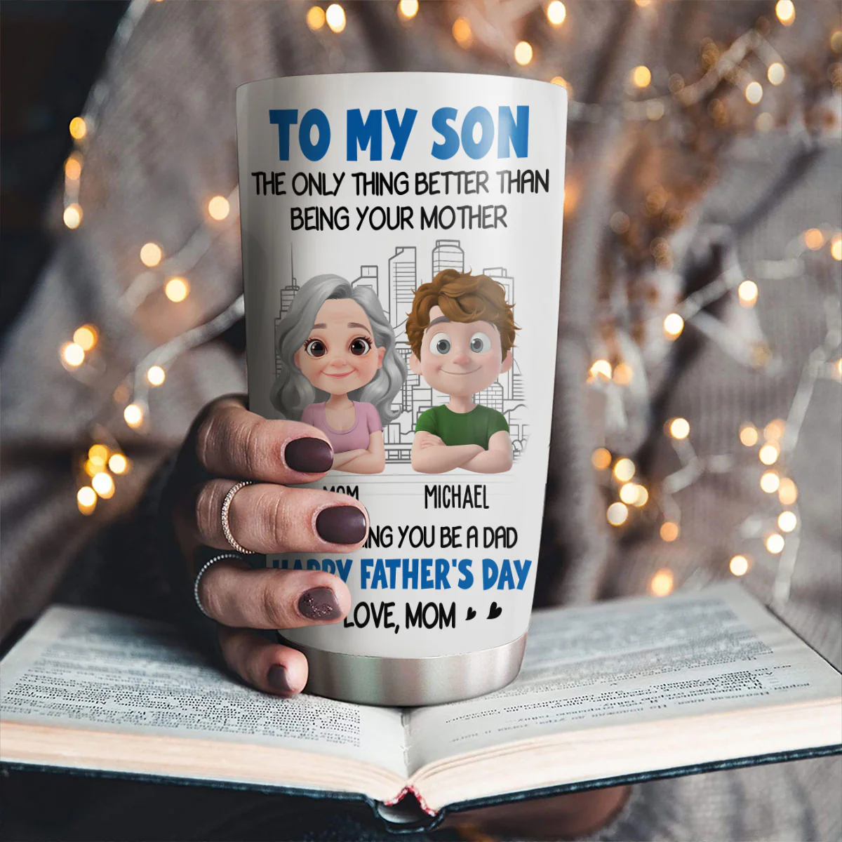 Happy Father Day My Son - Personalized Custom Tumbler - Image 3