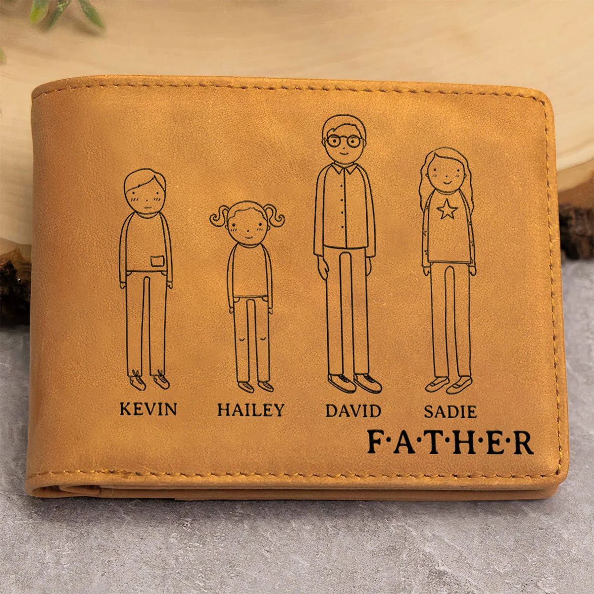 Happy Fathers Day - Personalized Custom Men Leather Wallet - Image 2