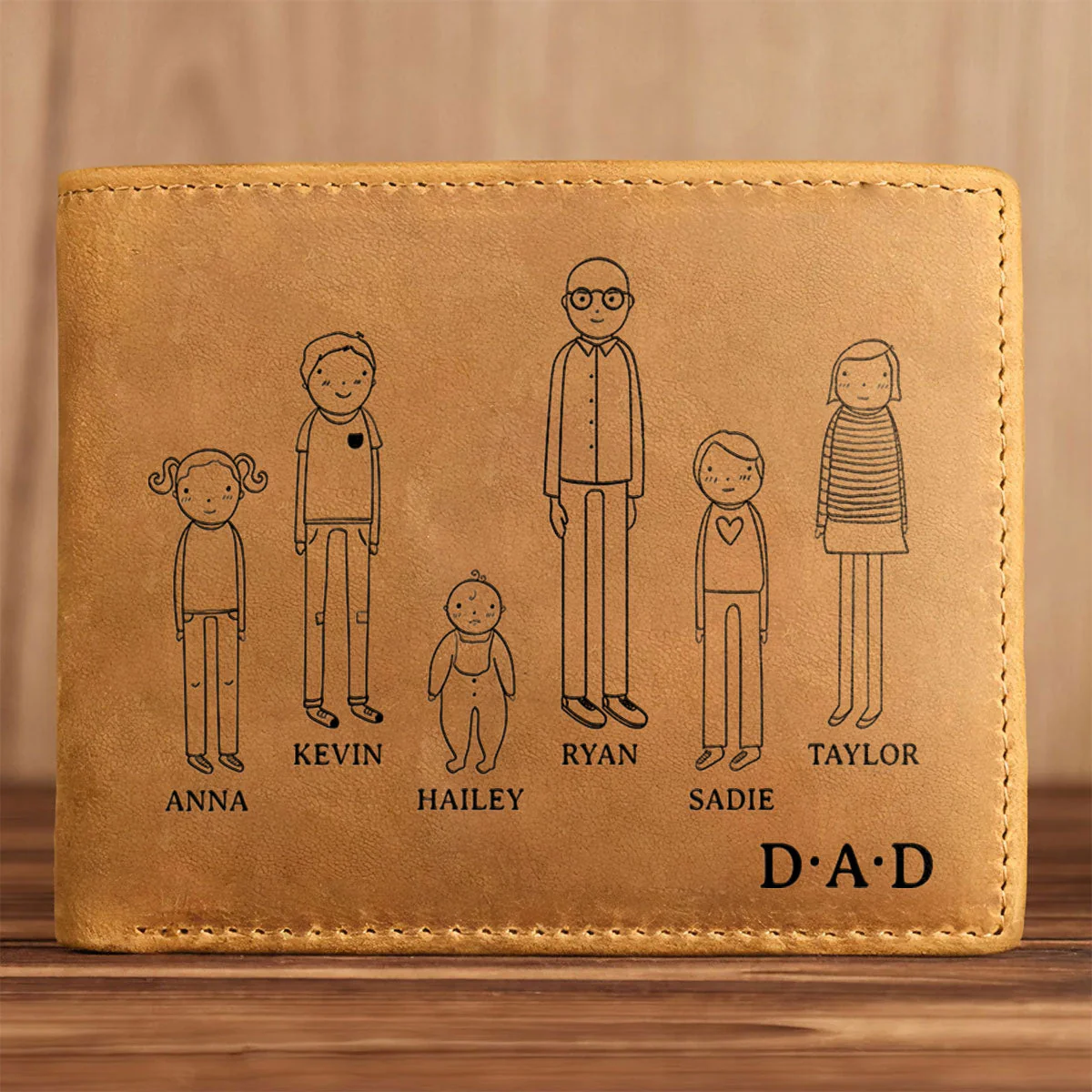 Happy Fathers Day - Personalized Custom Men Leather Wallet - Image 4