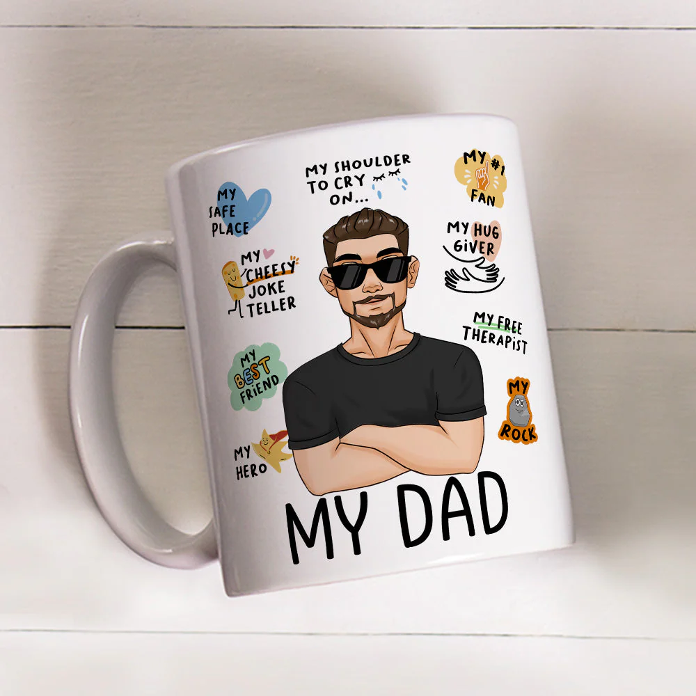 Happy Fathers Day To My Dad - Personalized Custom Coffee Mug - Image 2