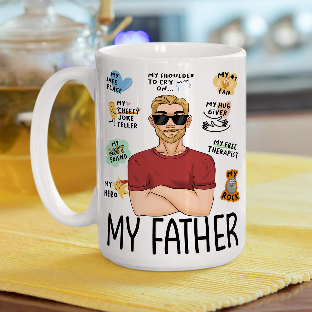 Happy Fathers Day To My Dad - Personalized Custom Coffee Mug - Image 3