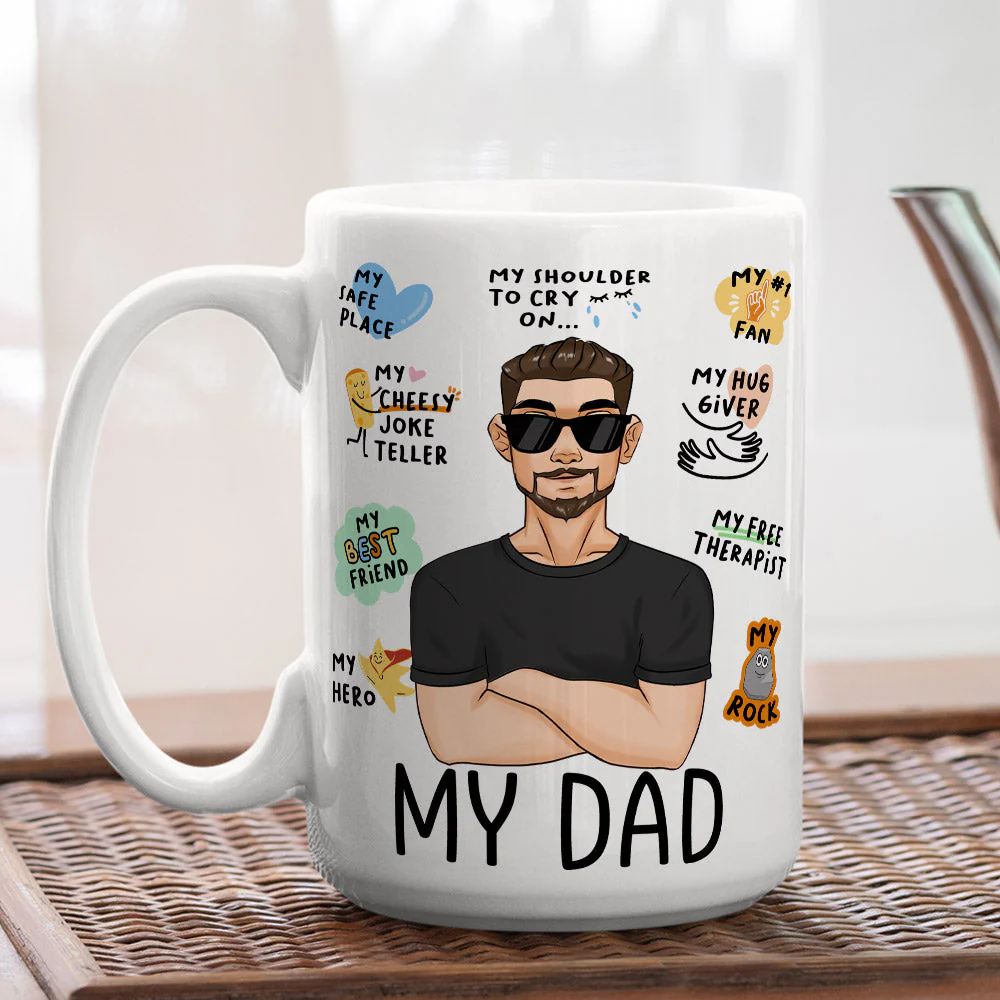 Happy Fathers Day To My Dad - Personalized Custom Coffee Mug - Image 4