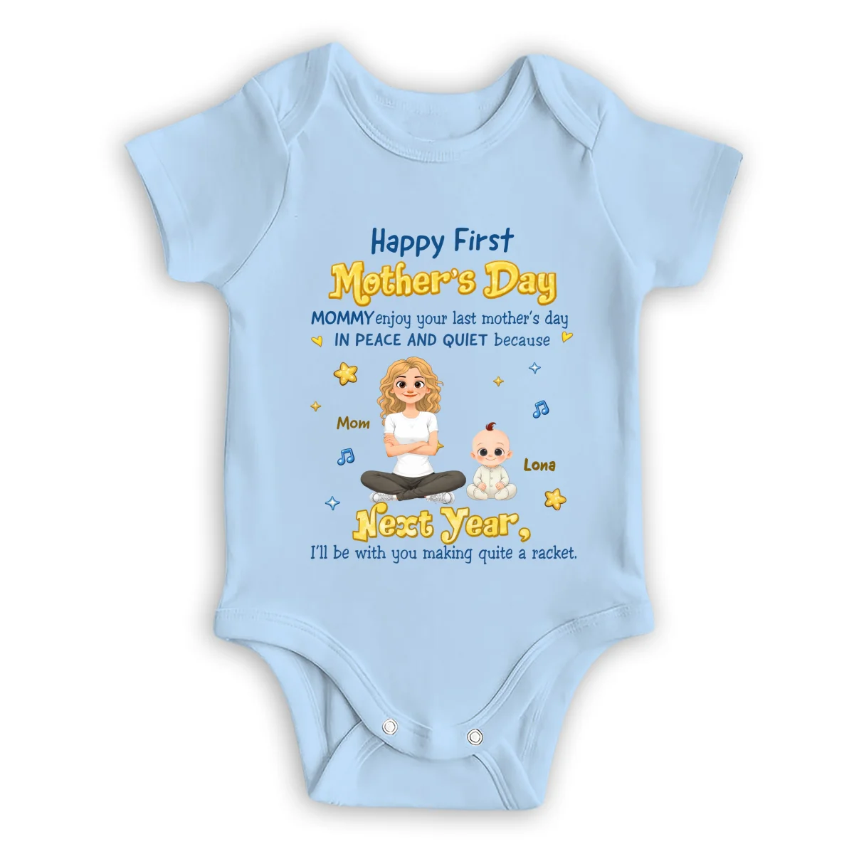 Happy First Mothers Day - Personalized Custom Baby Onesie - Image 7