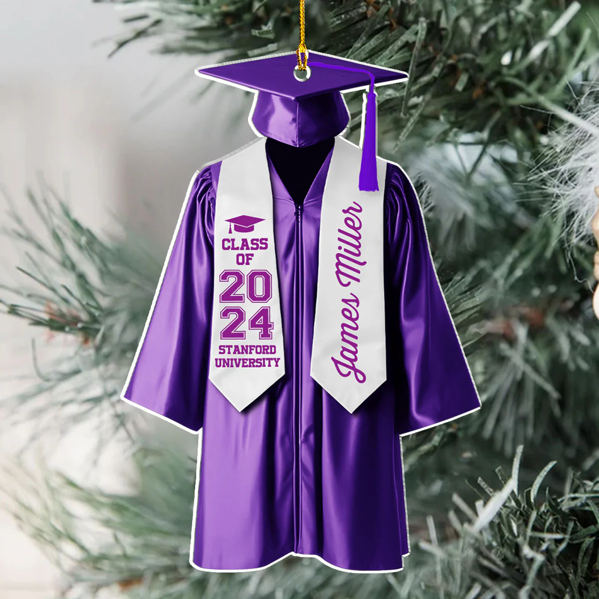 Happy Graduation 2024 - Personalized Custom 3D Effect Acrylic Ornament - Image 3