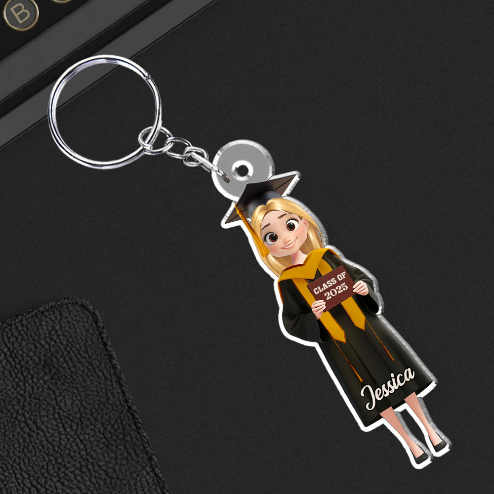 Happy Graduation My Friends - Personalized Custom Acrylic Keychain - Image 2