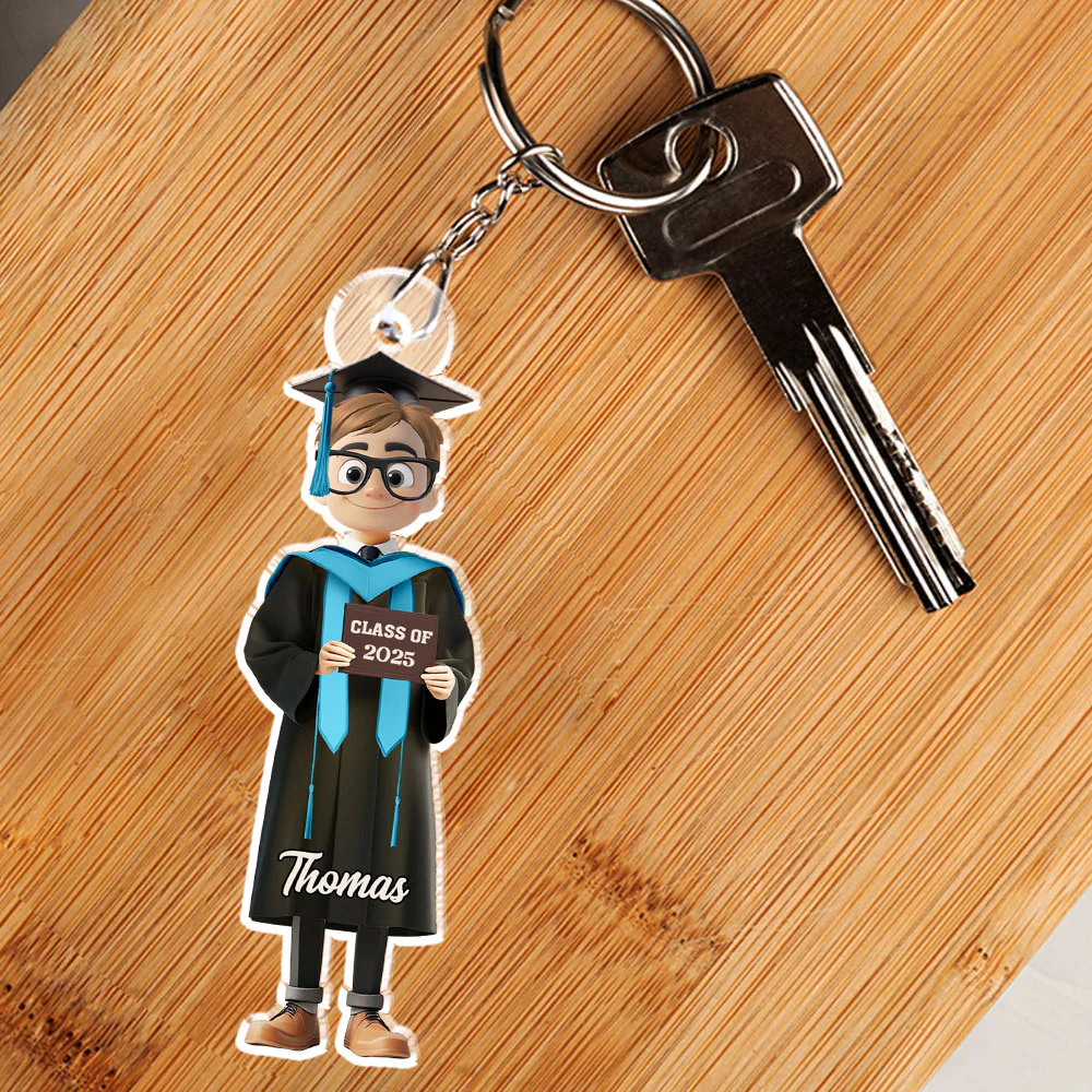 Happy Graduation My Friends - Personalized Custom Acrylic Keychain - Image 3