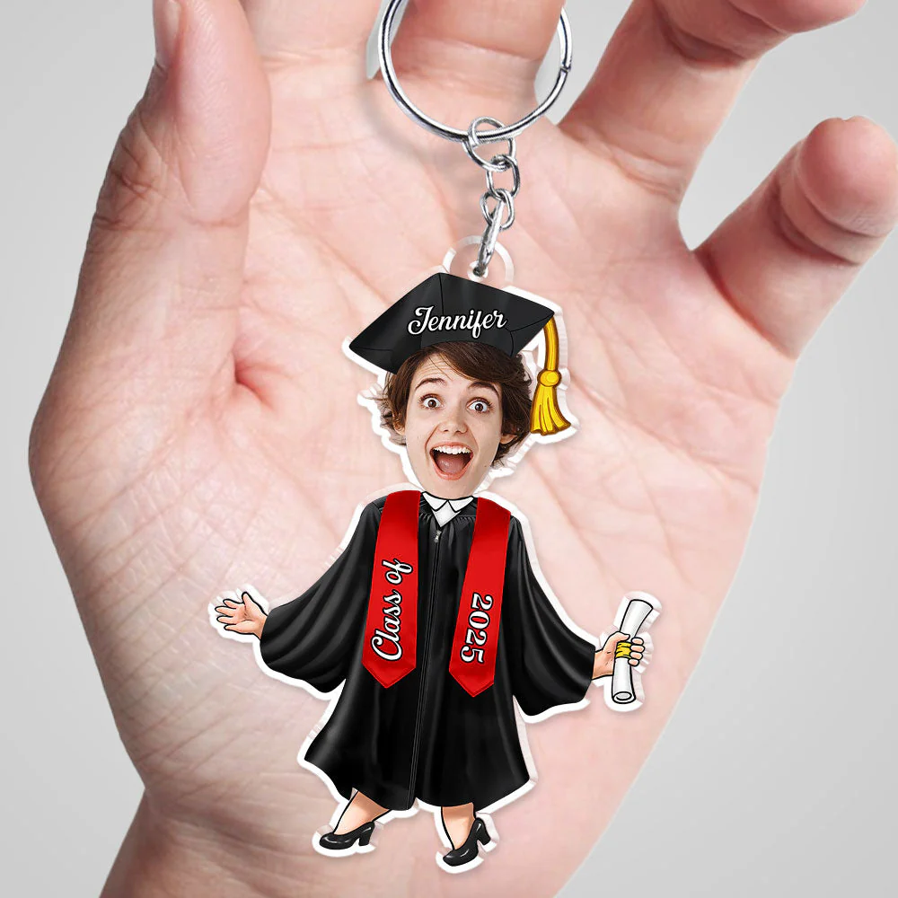 Happy Graduation New Adventure - Personalized Custom Acrylic Keychain - Image 2