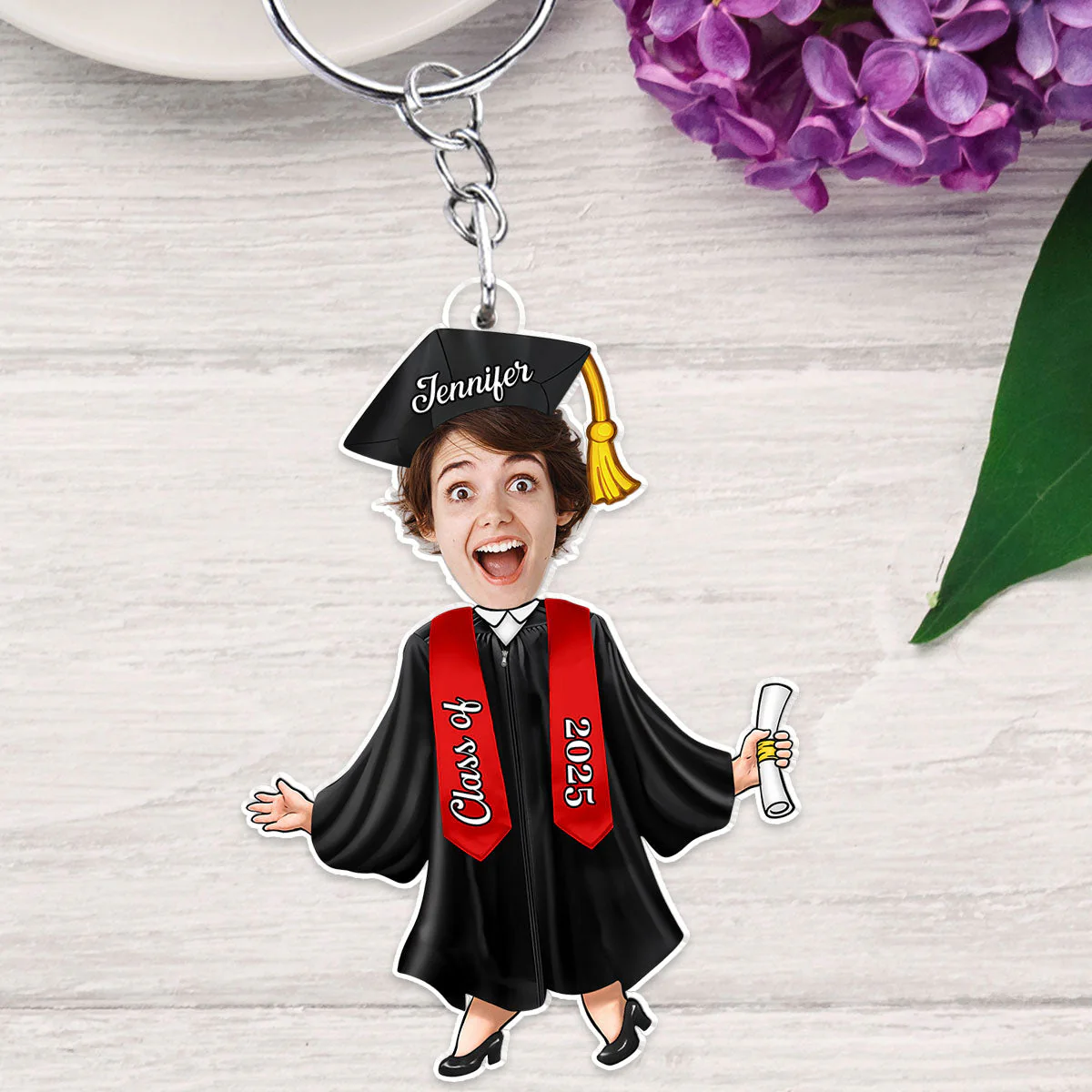 Happy Graduation New Adventure - Personalized Custom Acrylic Keychain - Image 5