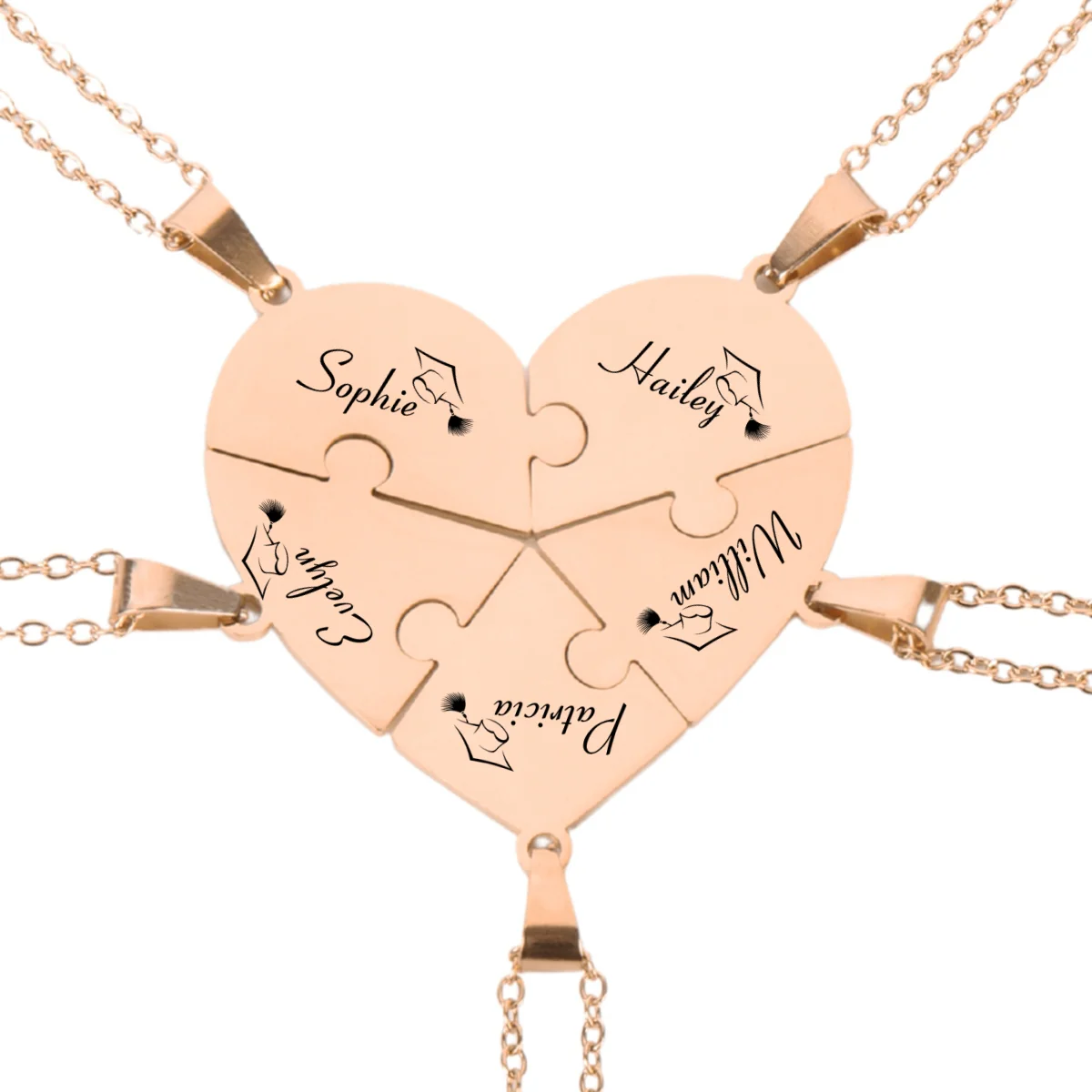 Happy Graduation - Personalized Custom Heart Puzzle Necklace - Image 10