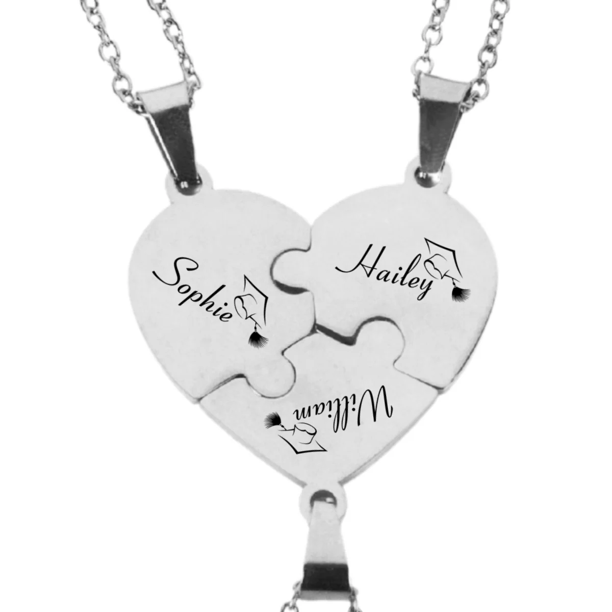 Happy Graduation - Personalized Custom Heart Puzzle Necklace - Image 15