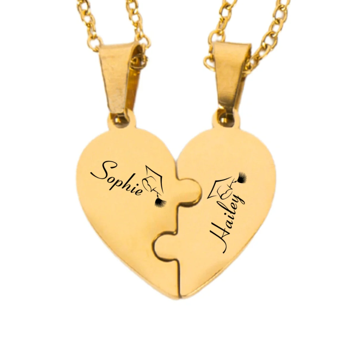 Happy Graduation - Personalized Custom Heart Puzzle Necklace - Image 21