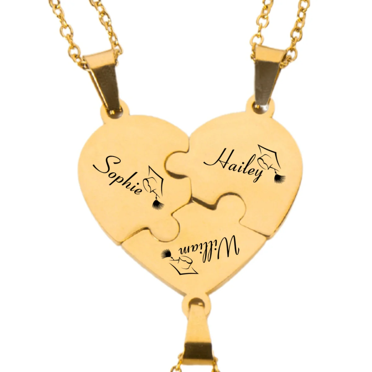 Happy Graduation - Personalized Custom Heart Puzzle Necklace - Image 22