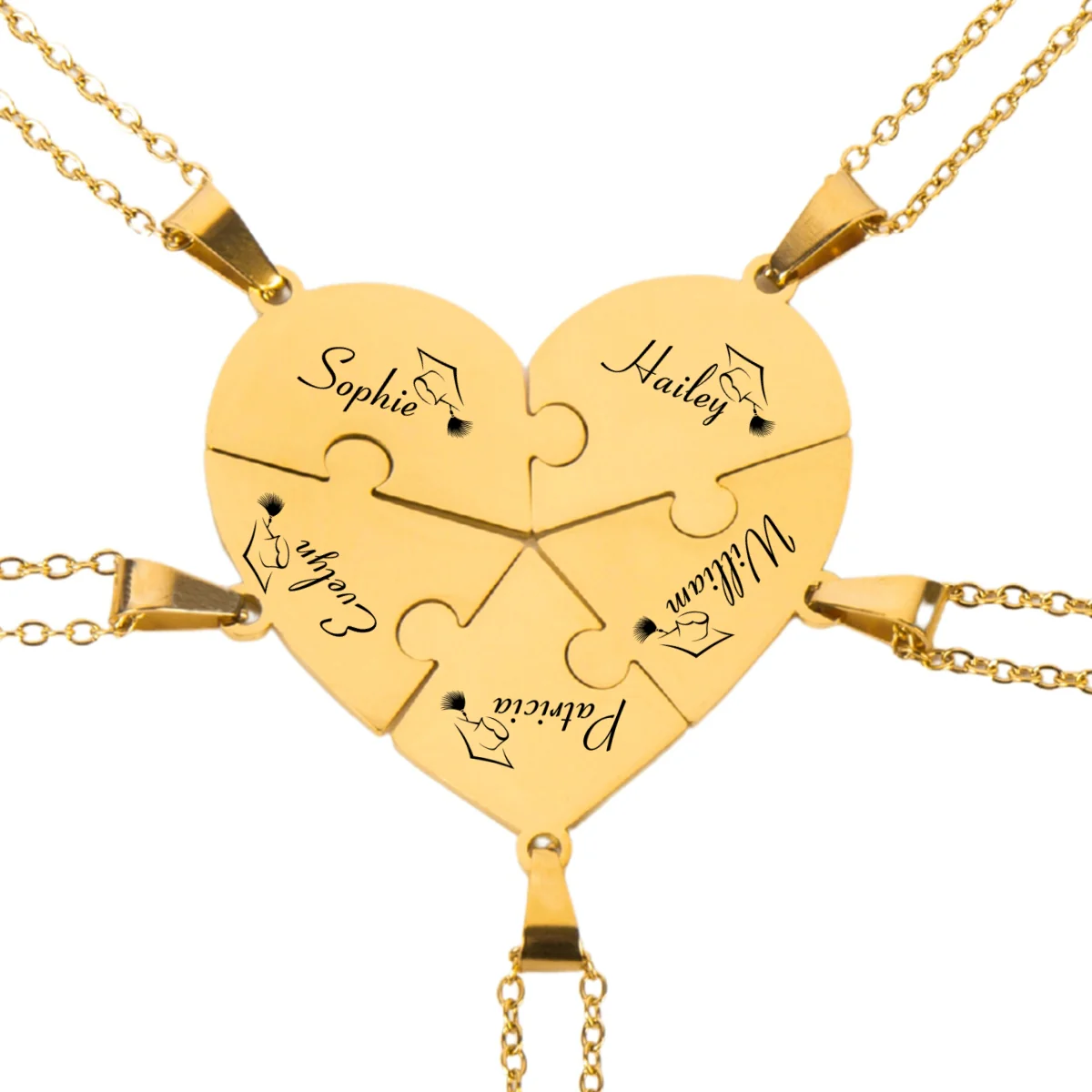 Happy Graduation - Personalized Custom Heart Puzzle Necklace - Image 24