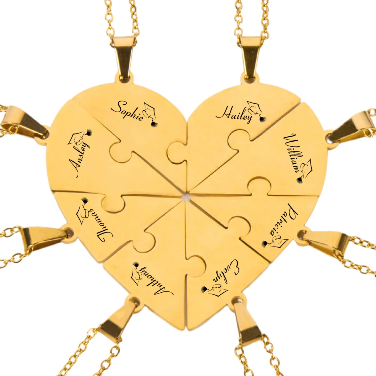 Happy Graduation - Personalized Custom Heart Puzzle Necklace - Image 27