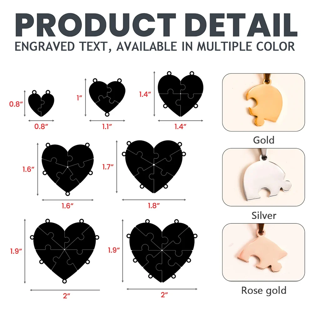 Happy Graduation - Personalized Custom Heart Puzzle Necklace - Image 6