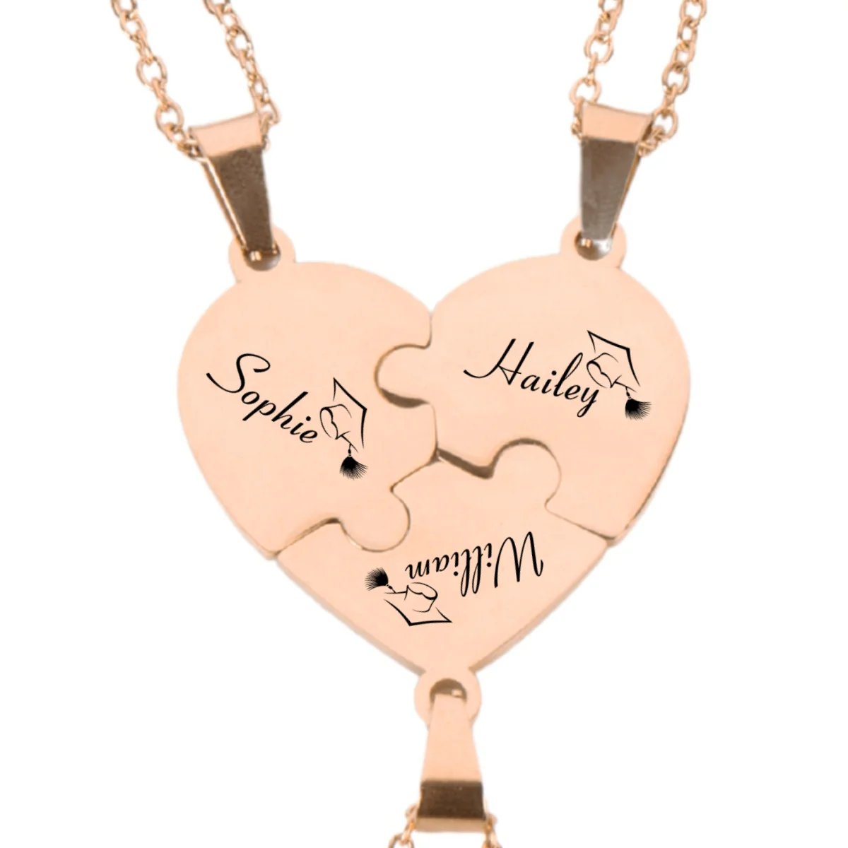 Happy Graduation - Personalized Custom Heart Puzzle Necklace - Image 8