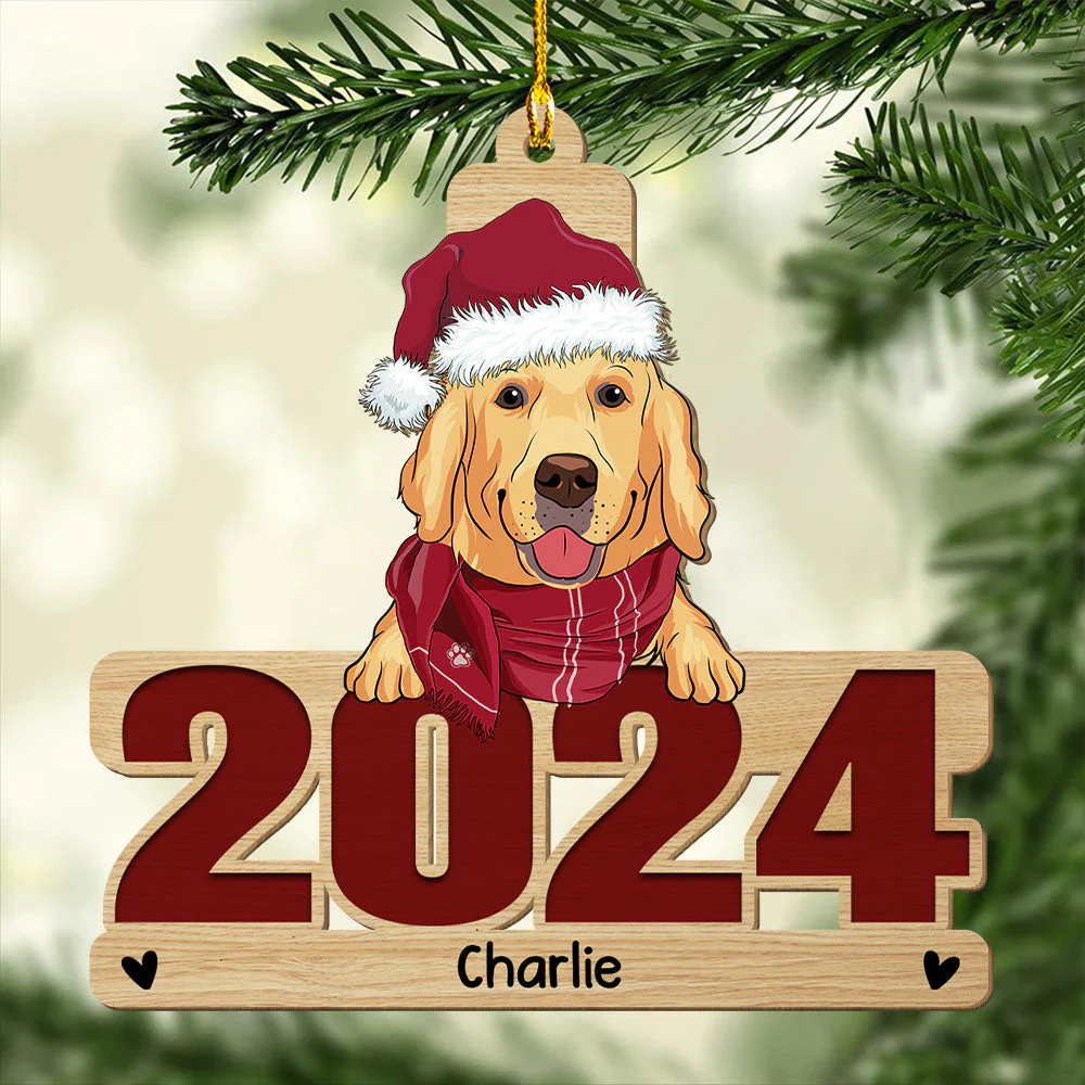 Happy Holiday 2024 - Personalized Custom 1-layered Wood Ornament - Image 2