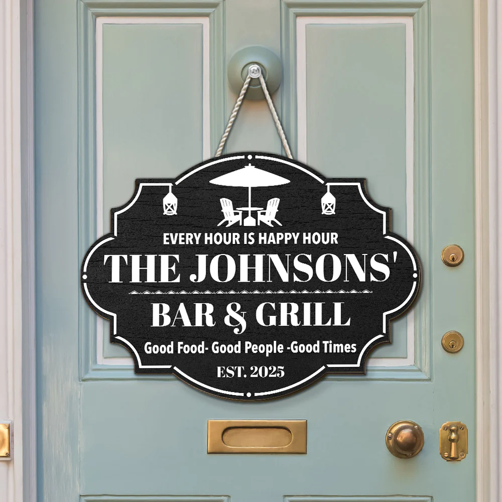Happy Hour - Personalized Custom Wood Sign - Image 4