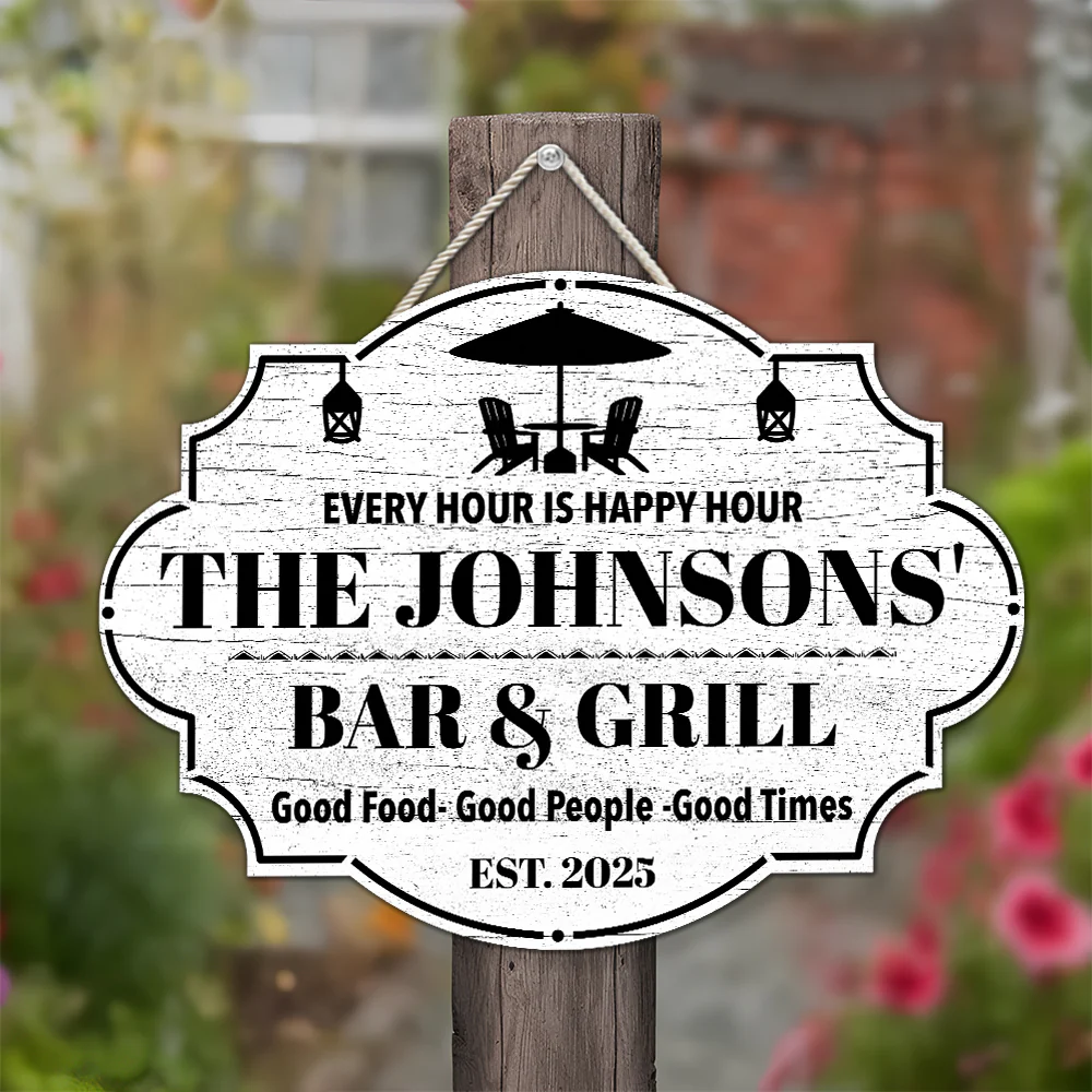 Happy Hour - Personalized Custom Wood Sign - Image 6