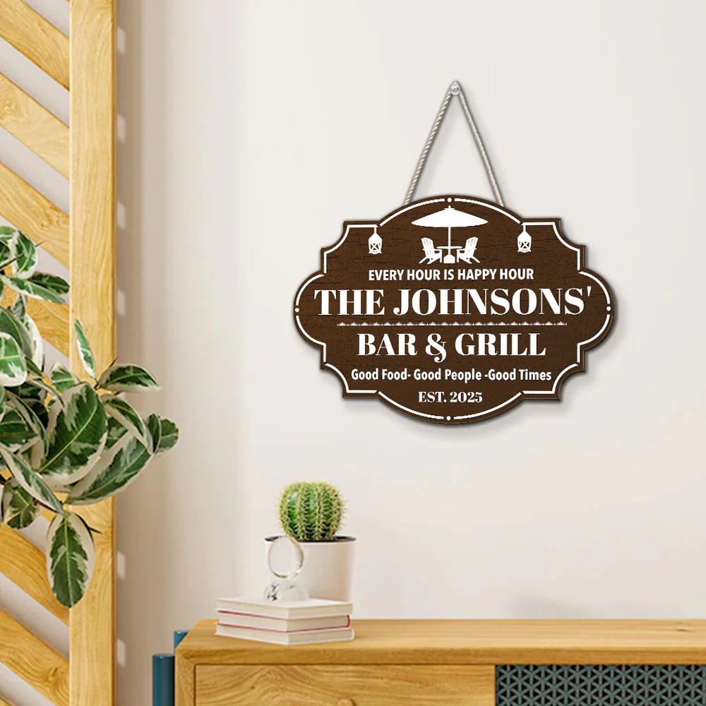 Happy Hour - Personalized Custom Wood Sign - Image 7