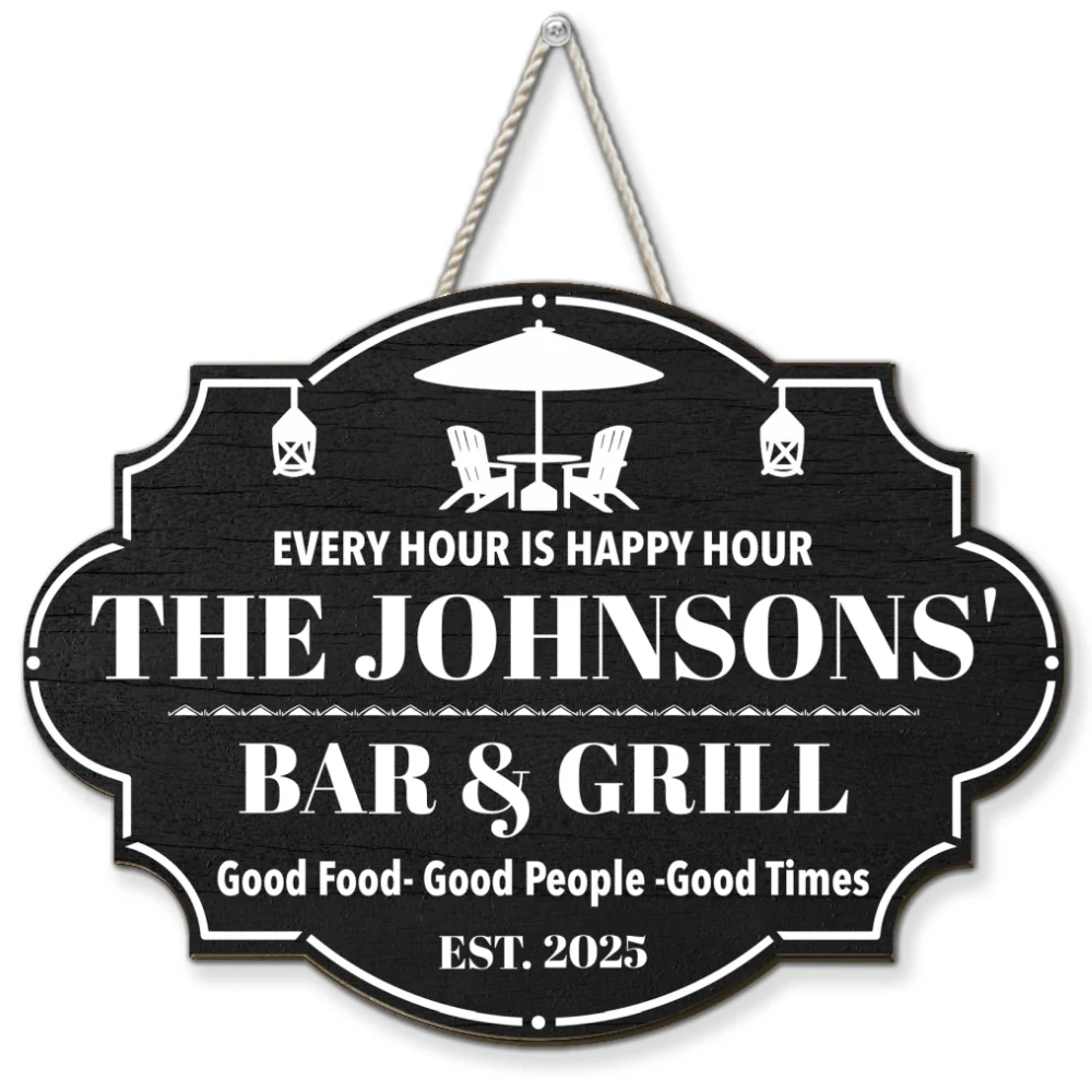Happy Hour - Personalized Custom Wood Sign - Image 9
