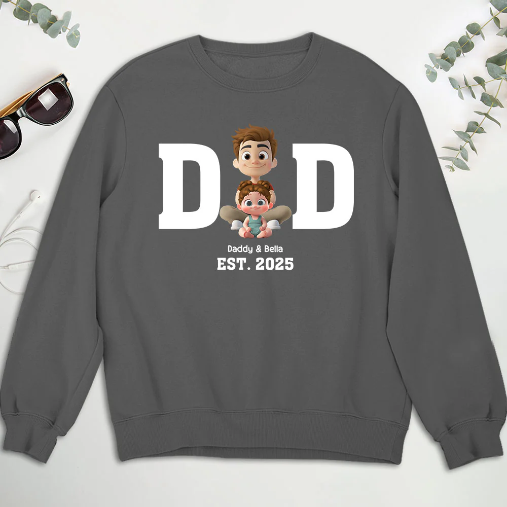 Happy Kids With Dad - Personalized Custom Shirt - Image 9