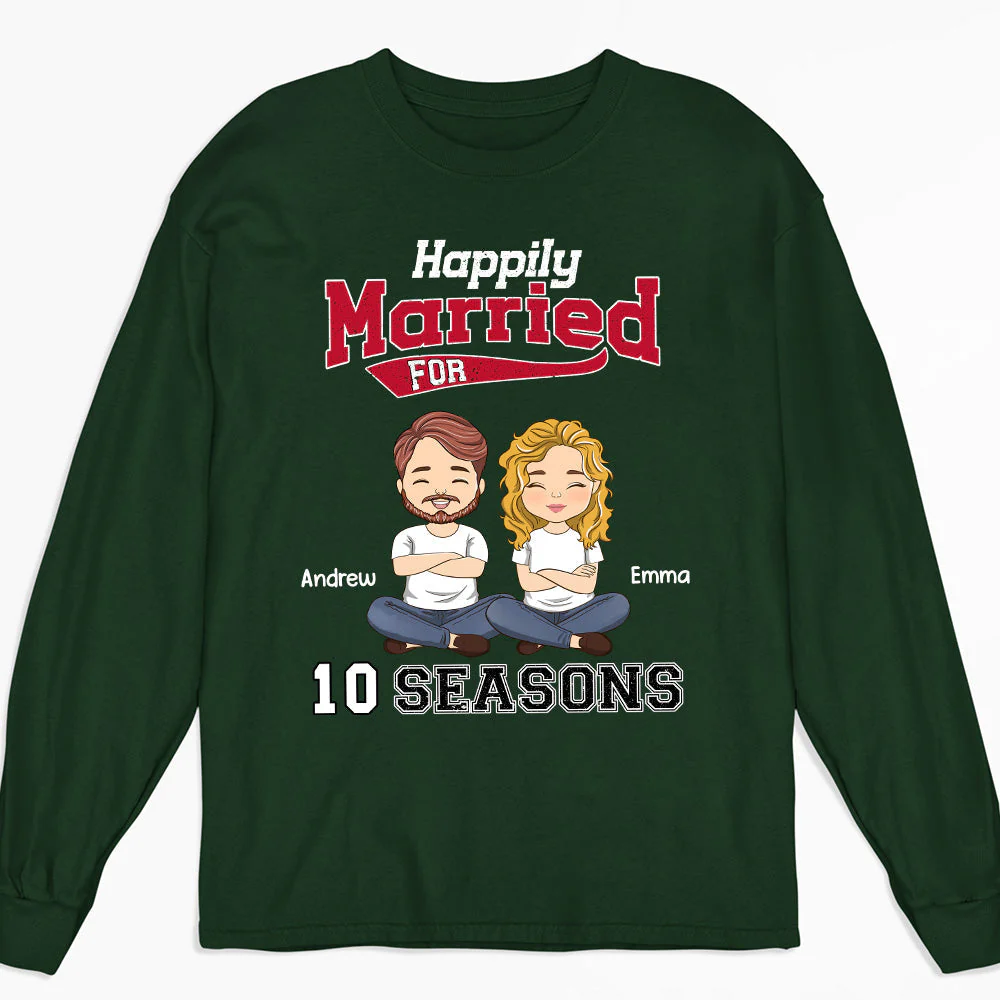Happy Marriage - Personalized Custom Long Sleeve T-shirt