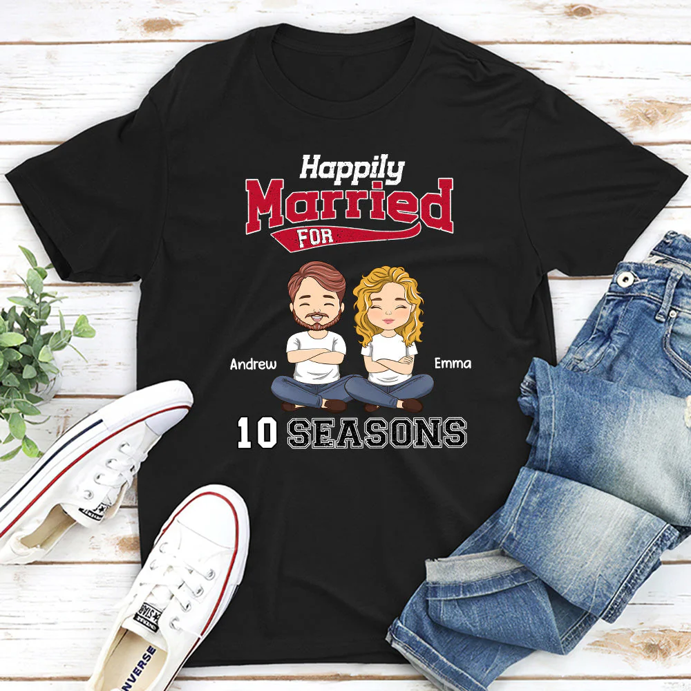 Happy Marriage - Personalized Custom Classic T-shirt - Image 2