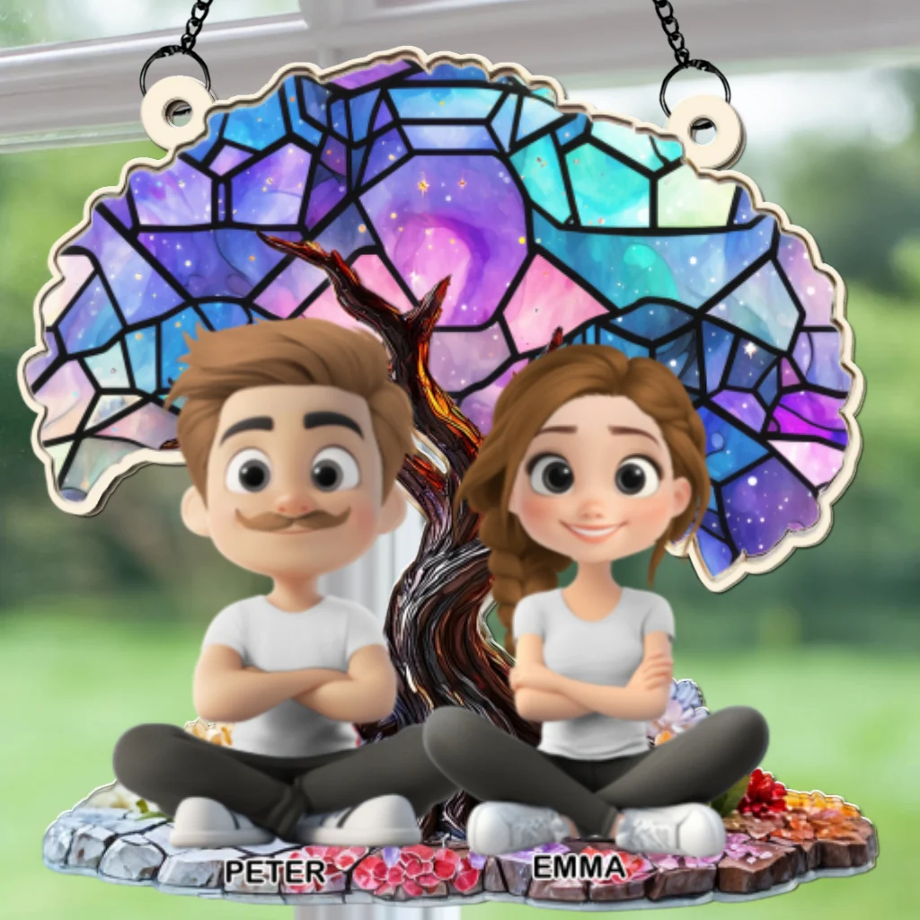 Happy Mom Of Us - Personalized Custom Suncatcher - Image 7