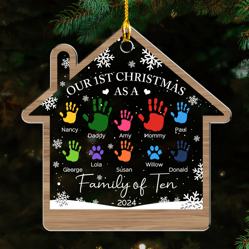 Happy Our 1st Christmas - Personalized Custom Acrylic Ornament - Image 4