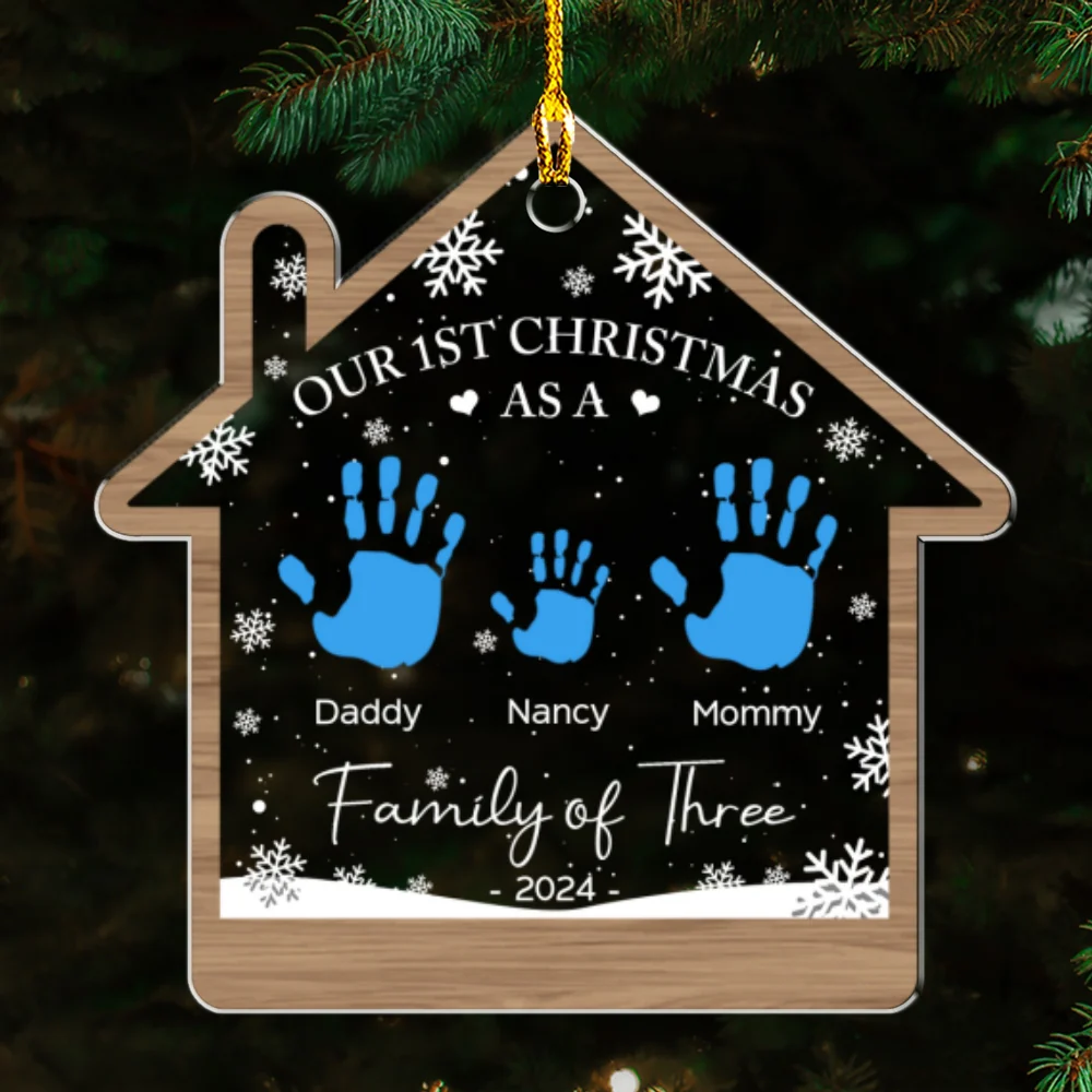 Happy Our 1st Christmas - Personalized Custom Acrylic Ornament - Image 5