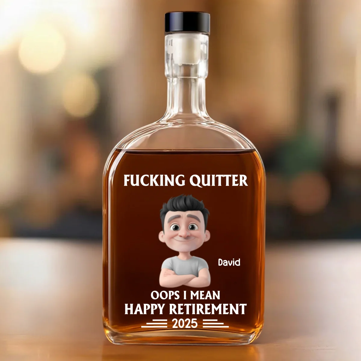 Happy Retirement - Personalized Custom Spirits Decanter - Image 7
