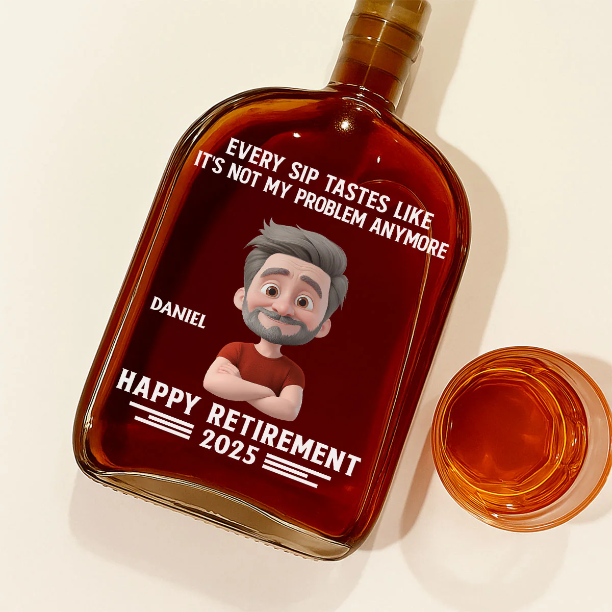 Happy Retirement  - Personalized Custom Spirits Decanter - Image 2