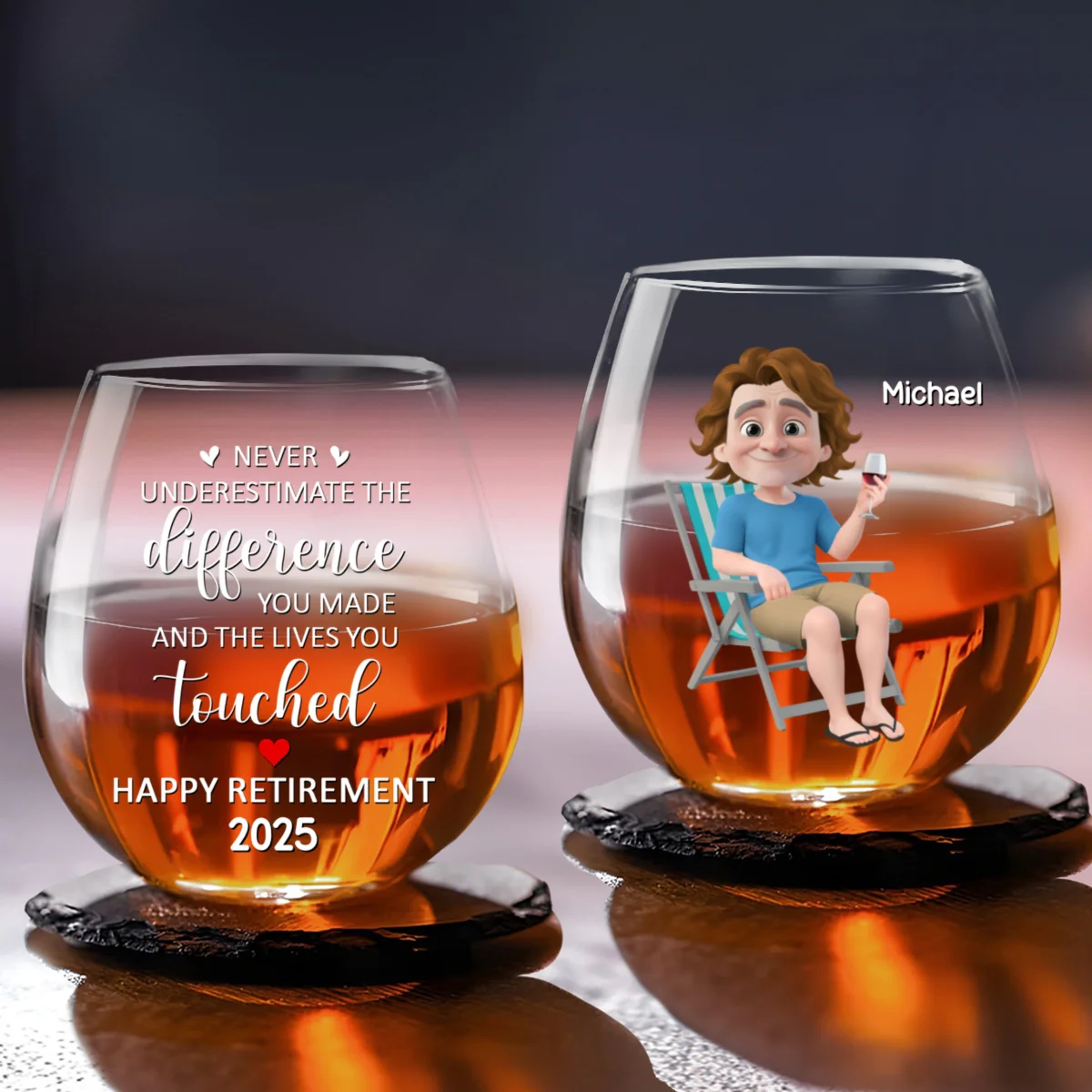 Happy Retirement - Personalized Custom Wine Glass - Image 5