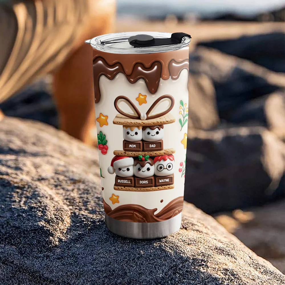 Happy Smores Christmas - Personalized Custom 3D Inflated Effect Tumbler - Image 3