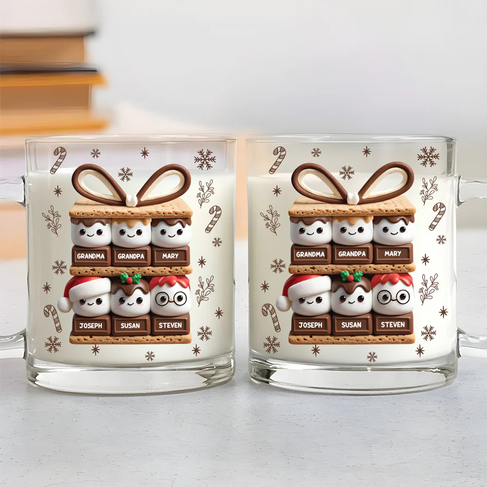 Happy Smores - Personalized Custom Glass Mug - Image 4