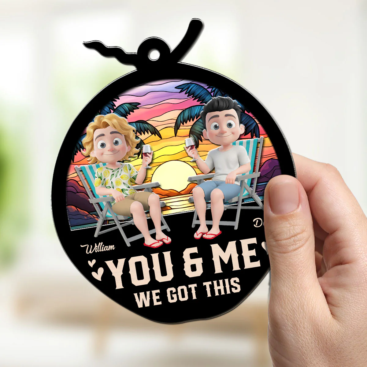 Happy Summer You And Me - Personalized Custom Suncatcher - Image 3