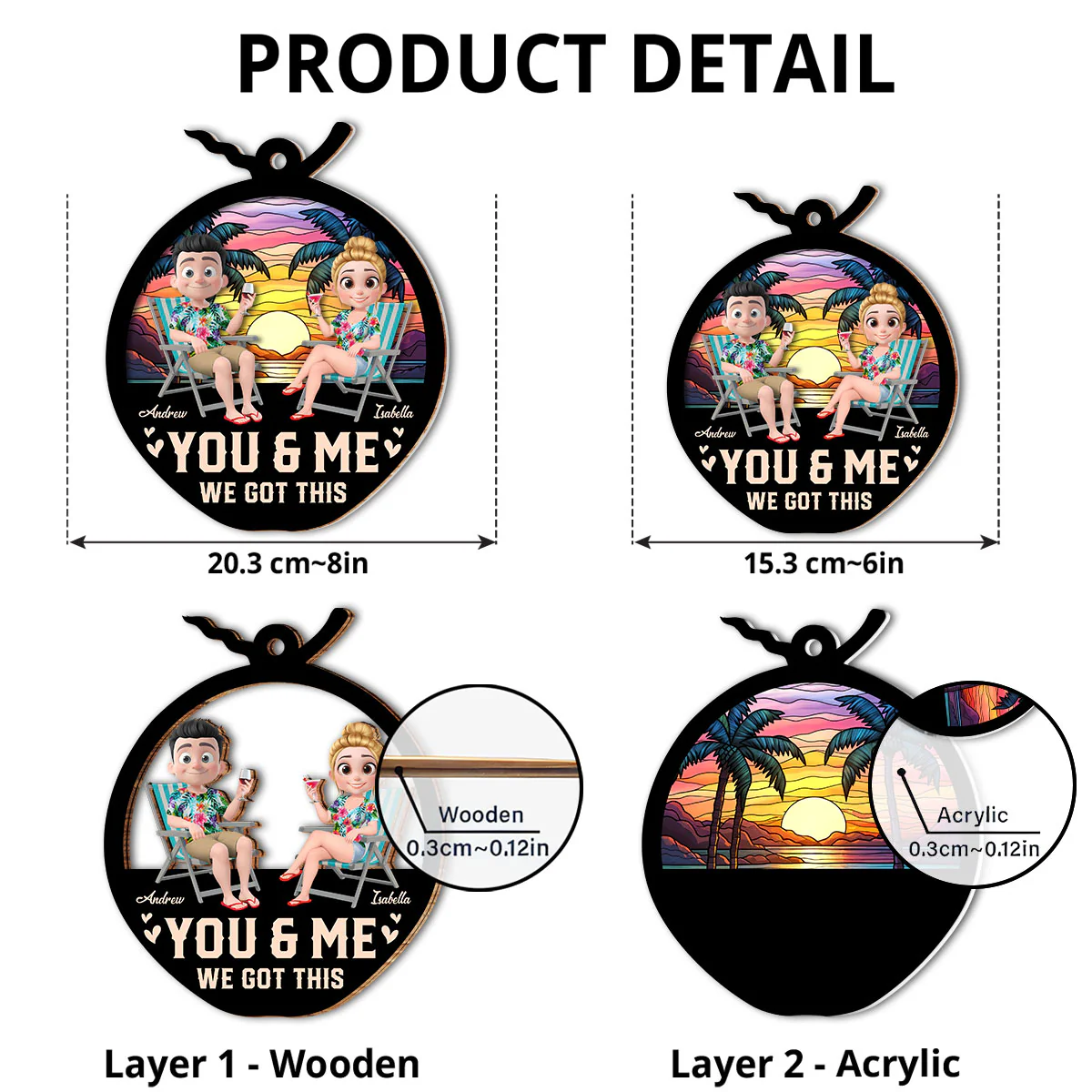 Happy Summer You And Me - Personalized Custom Suncatcher - Image 4