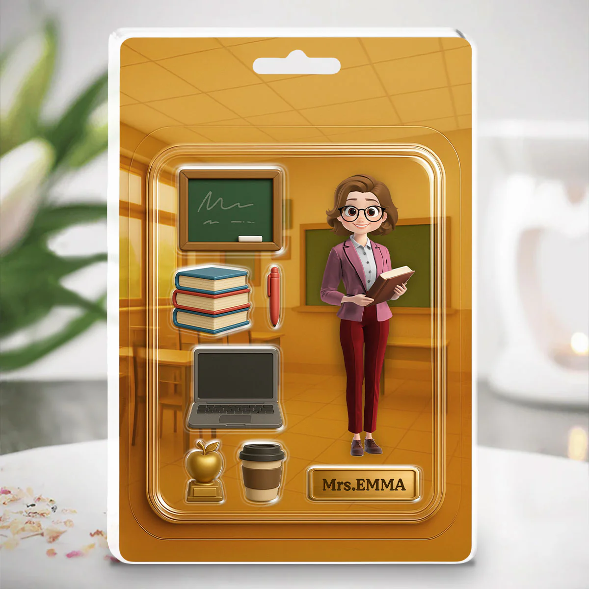 Happy Teacher Figure - Personalized Custom Acrylic Plaque - Image 2