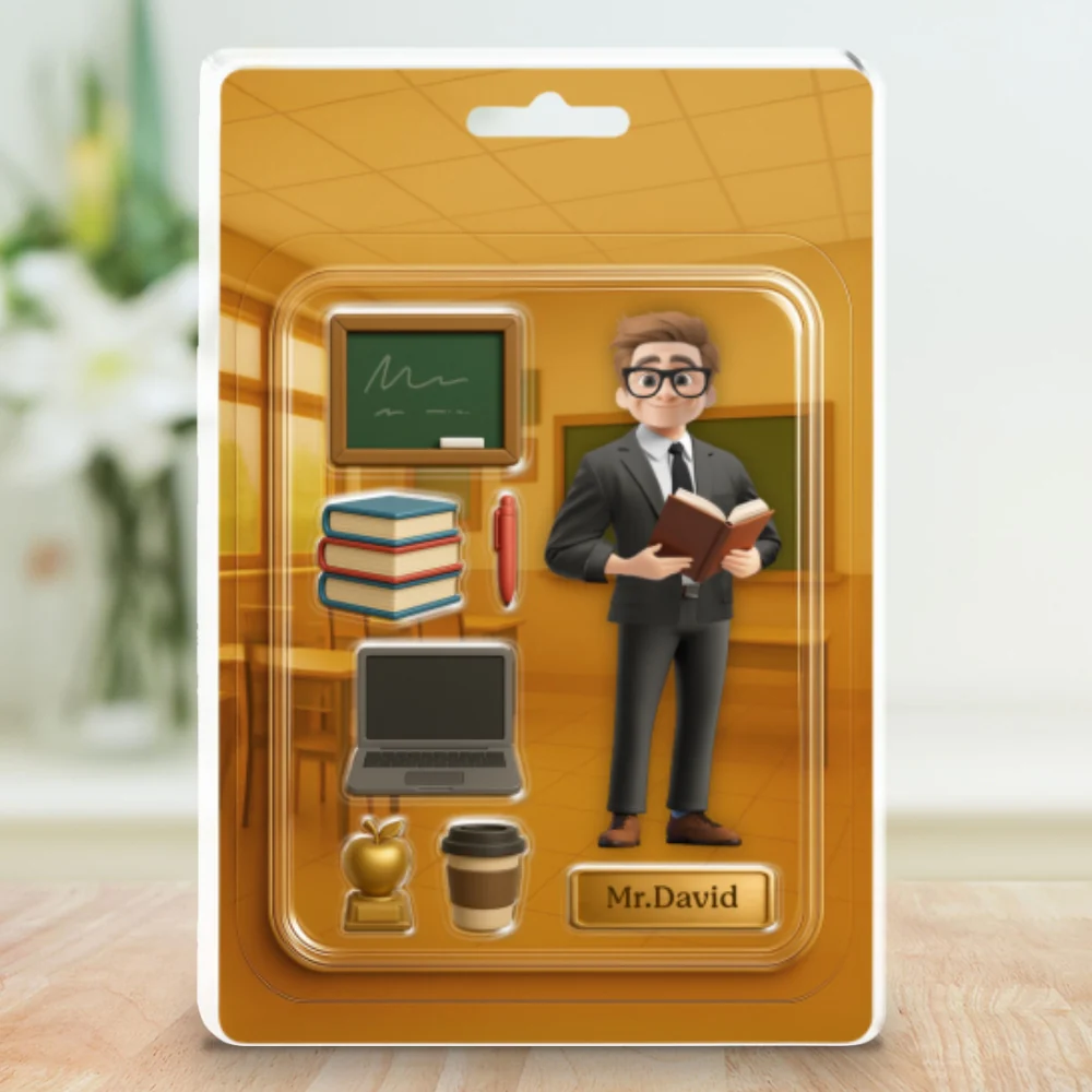 Happy Teacher Figure - Personalized Custom Acrylic Plaque - Image 6