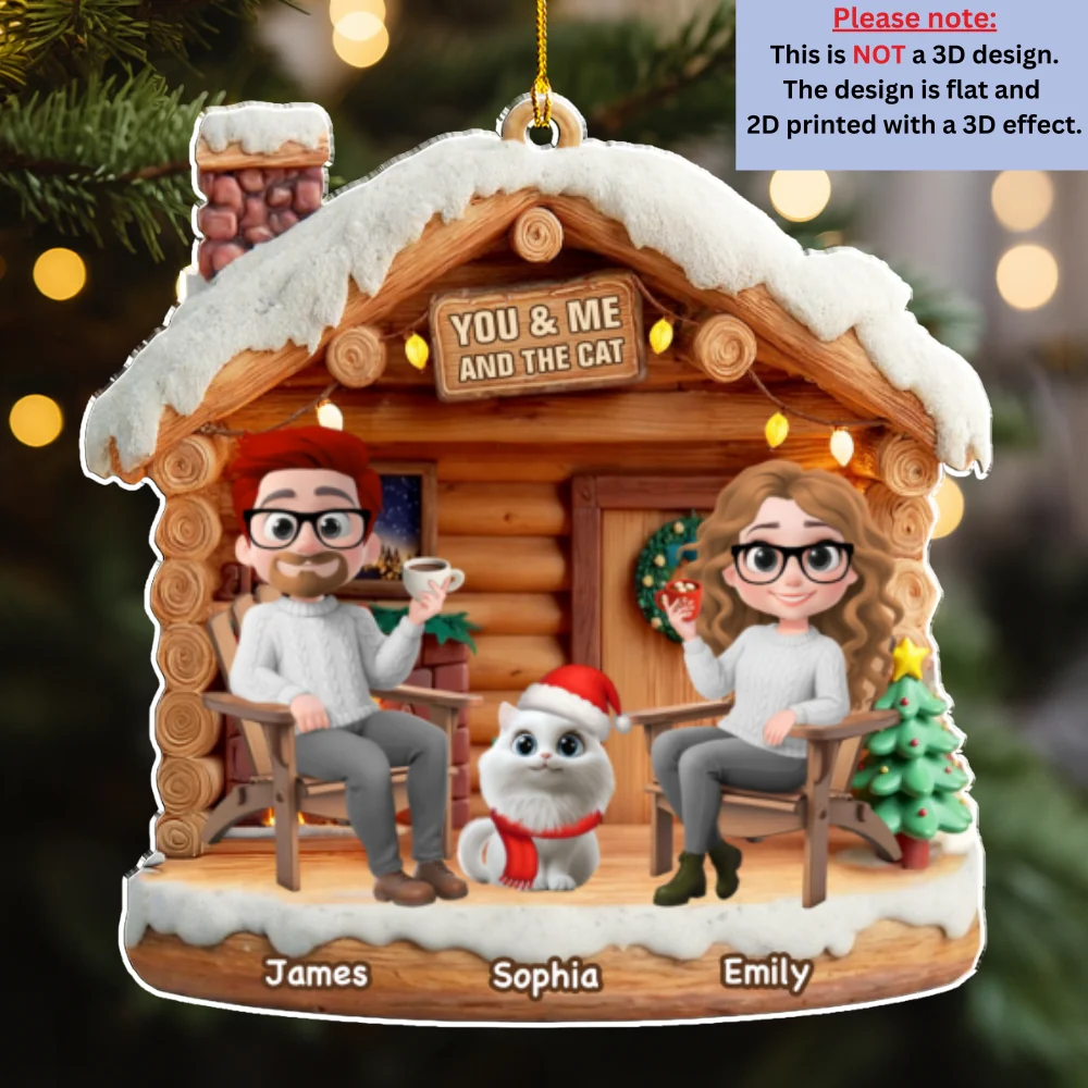 Have A Chat - Personalized Custom 3D Effect Acrylic Ornament - Image 6