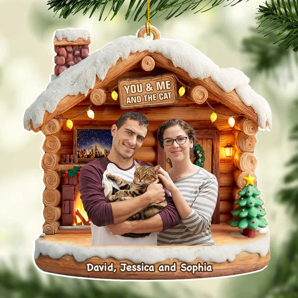 Have A Chat Photo - Personalized Custom 3D Effect Acrylic Ornament